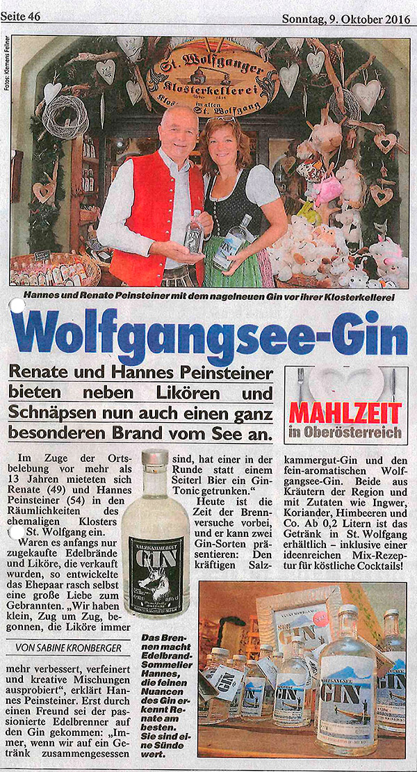 ARTIKEL KRONE - Wolfgangsee-Gin